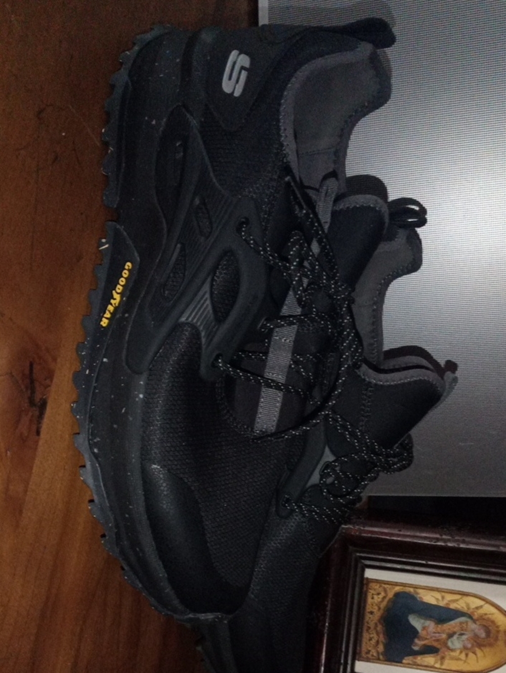 Skechers Men's Black Athletic Trail Runner with Goodyear Outsole